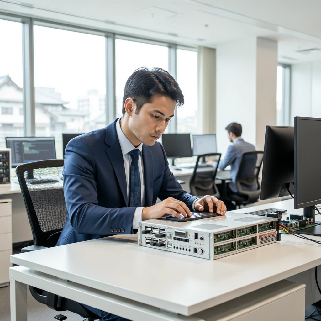 Tech analyst at work